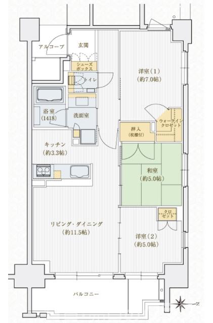 シエリア京都四条河原町の間取り