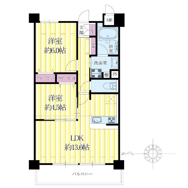 昭和園の完工年月(2017年2月)築の賃貸マンションの間取り