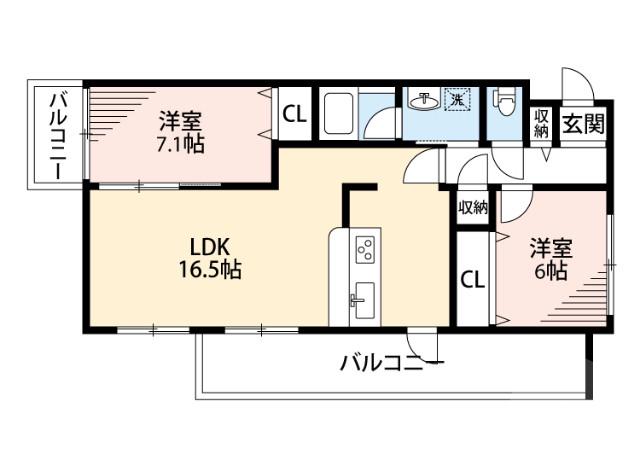 藤が丘町の完工年月(2014年6月)築の賃貸マンションの間取り