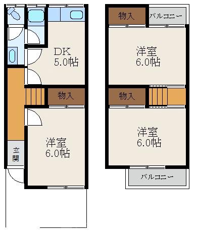 高倉の完工年月(1981年8月)築の賃貸一戸建ての間取り