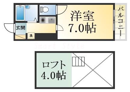 高丸の完工年月(1991年3月)築の賃貸アパートの間取り