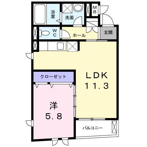 別府の完工年月(2012年3月)築の賃貸アパートの間取り