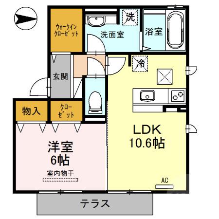 別府の完工年月(2014年9月)築の賃貸アパートの間取り