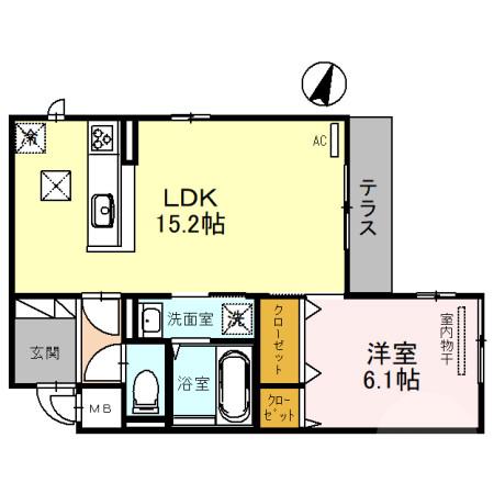 岸部中の完工年月(2021年3月)築の賃貸アパートの間取り