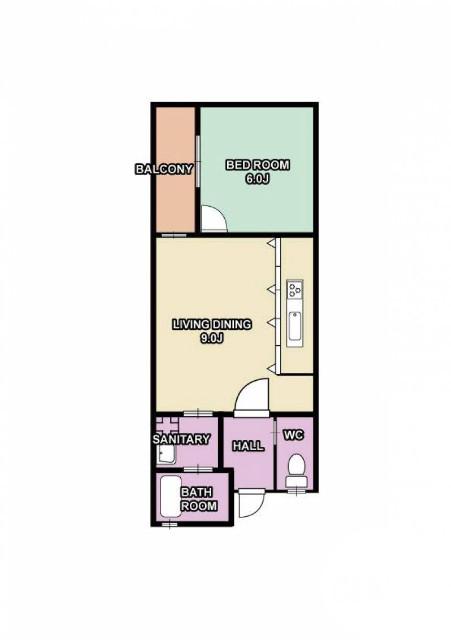 片山町の完工年月(1977年5月)築の賃貸アパートの間取り