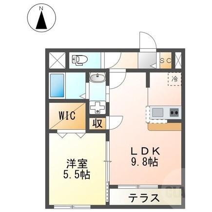 岸部中の完工年月（2021年1月）築の賃貸マンションの間取り