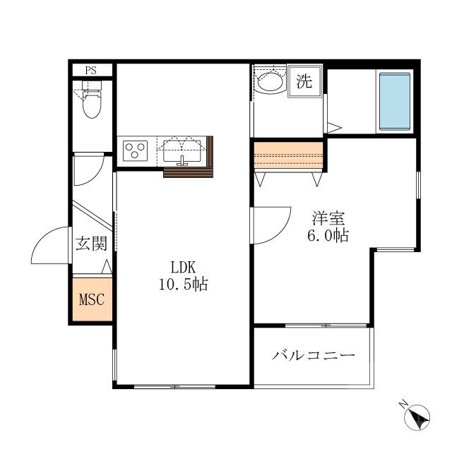 岸部南の完工年月(2021年1月)築の賃貸アパートの間取り