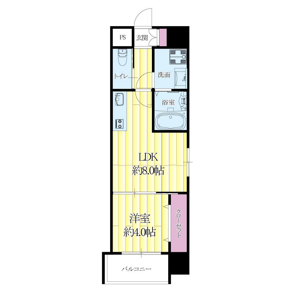 南金田の完工年月(2014年3月)築の賃貸マンションの間取り