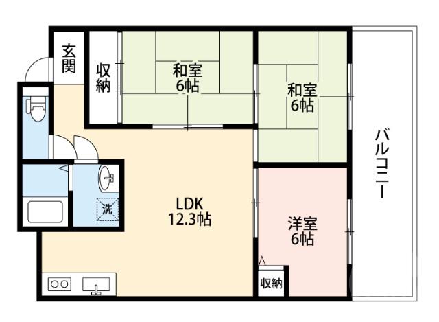 五月が丘南の完工年月(1988年4月)築の賃貸マンションの間取り
