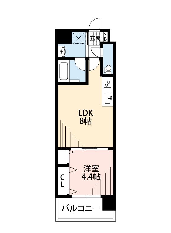 豊新の完工年月(2021年2月)築の賃貸マンションの間取り