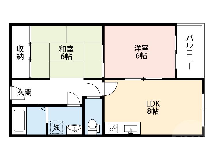 千里丘東の完工年月(1984年2月)築の賃貸マンションの間取り