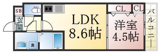 ジーメゾン神戸駒ヶ林の間取り