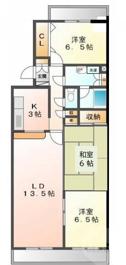 蔵垣内の完工年月(1988年7月)築の賃貸マンションの間取り