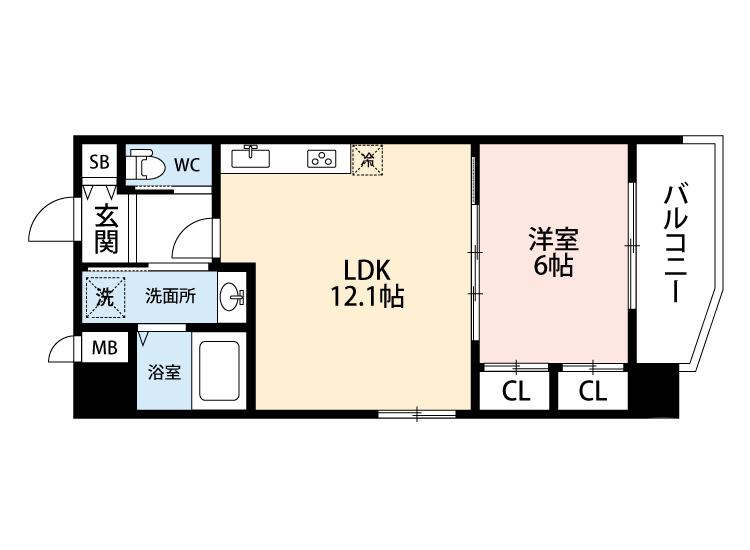 南吹田の完工年月(2021年5月)築の賃貸マンションの間取り