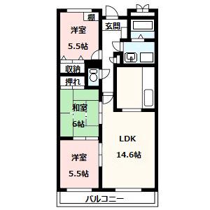 千里山高塚の完工年月(1997年7月)築の賃貸マンションの間取り