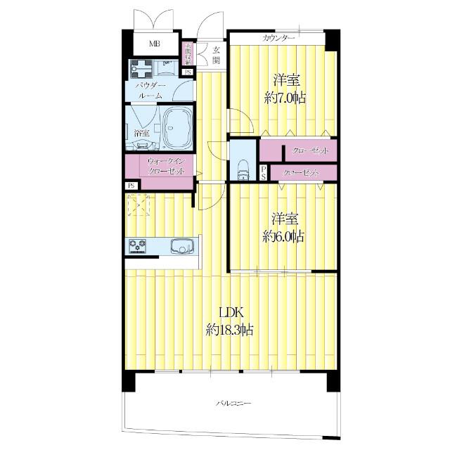 山田東の完工年月(2012年8月)築の賃貸マンションの間取り