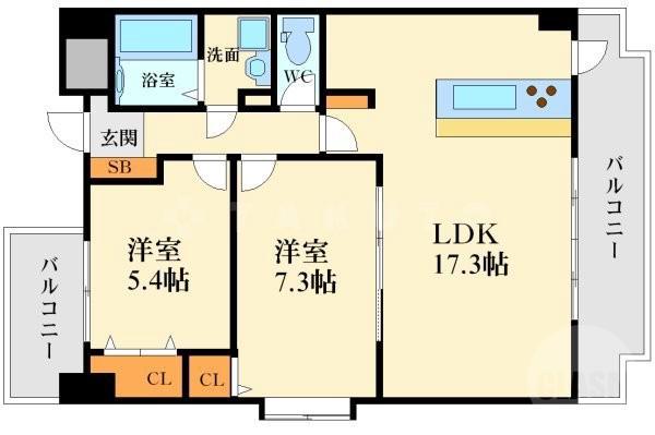 南金田の完工年月(2013年9月)築の賃貸マンションの間取り