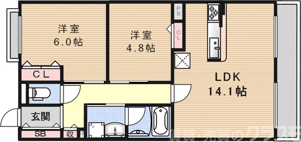 コンフォールパレ新町二条の間取り