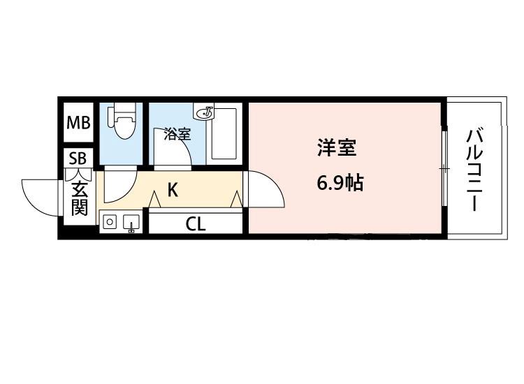 学園町の完工年月(1996年7月)築の賃貸マンションの間取り
