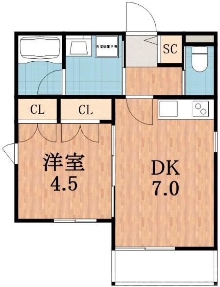 駒川の完工年月(2021年5月)築の賃貸マンションの間取り