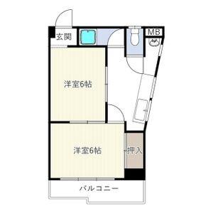 末広町の完工年月(1984年9月)築の賃貸マンションの間取り