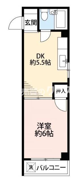 三軒家東の完工年月(1986年9月)築の賃貸マンションの間取り