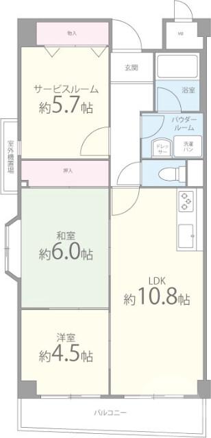 東一津屋の完工年月(1998年10月)築の賃貸マンションの間取り