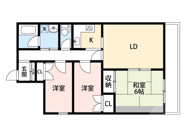 佐井寺南が丘の完工年月(1995年7月)築の賃貸マンションの間取り