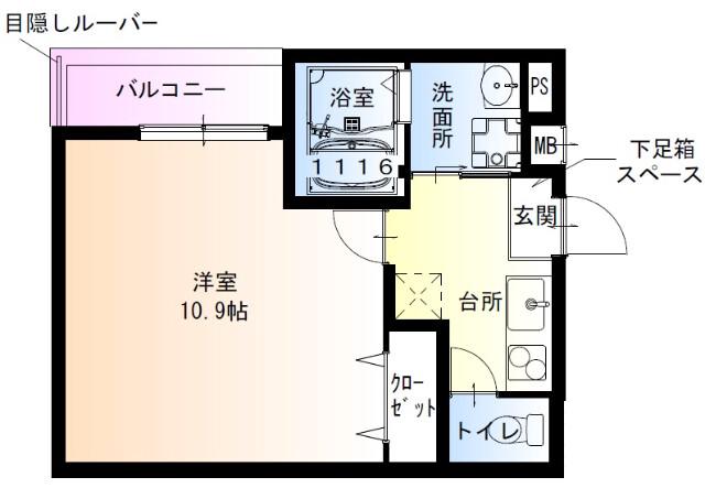 寿町の完工年月(2021年10月)築の賃貸アパートの間取り