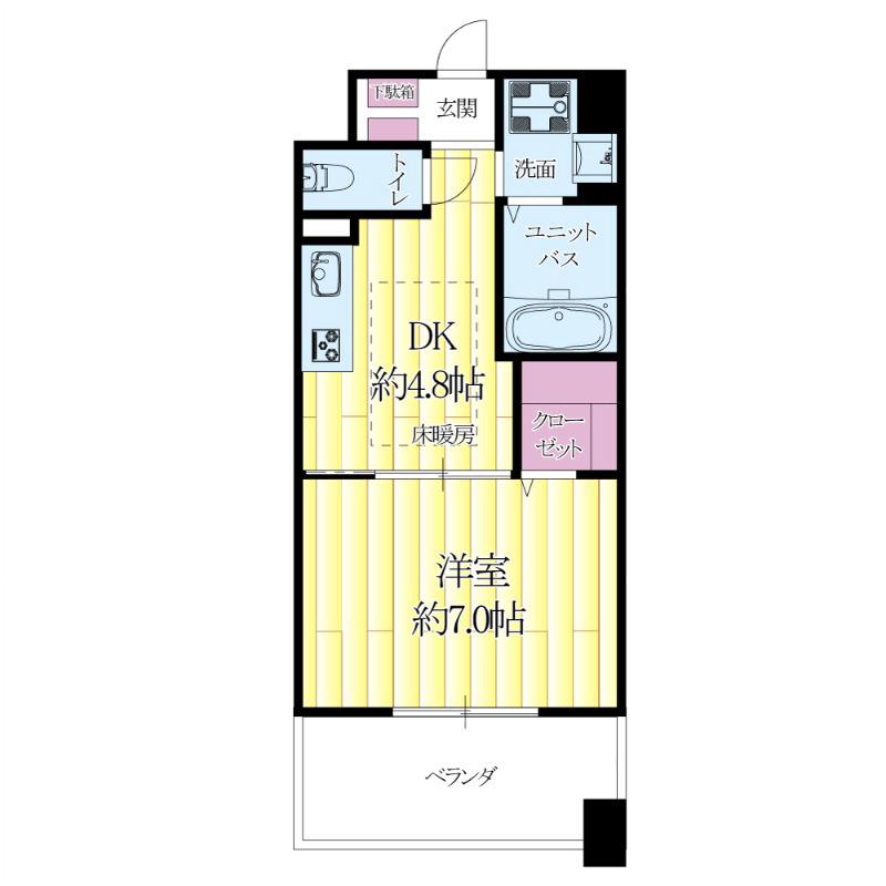泉町の完工年月(2007年3月)築の賃貸マンションの間取り