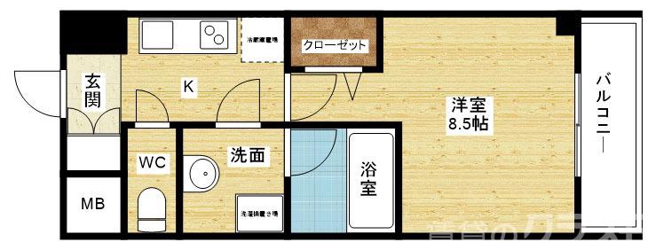 リバー・スクウェア103の間取り