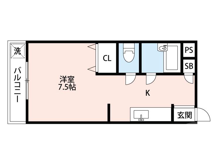 千里丘の完工年月(1984年4月)築の賃貸マンションの間取り