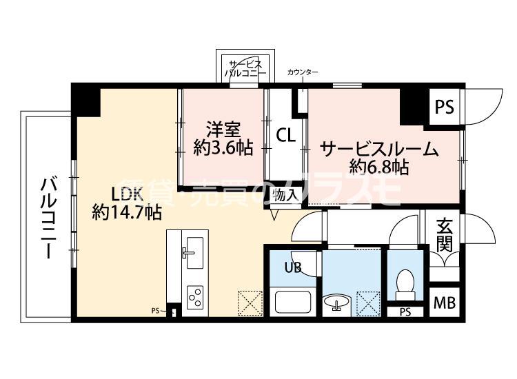 千島の完工年月(2016年2月)築の賃貸マンションの間取り