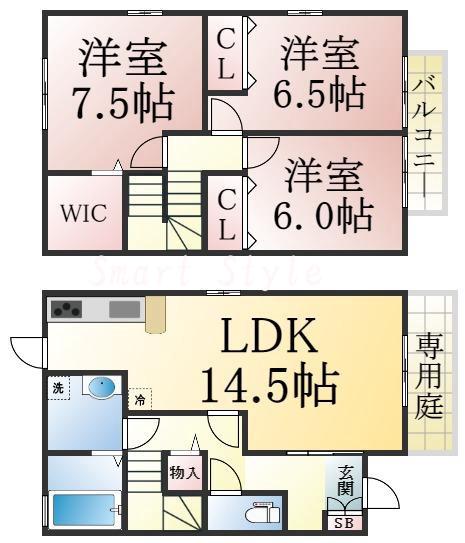 名谷町の完工年月(2011年9月)築の賃貸アパートの間取り