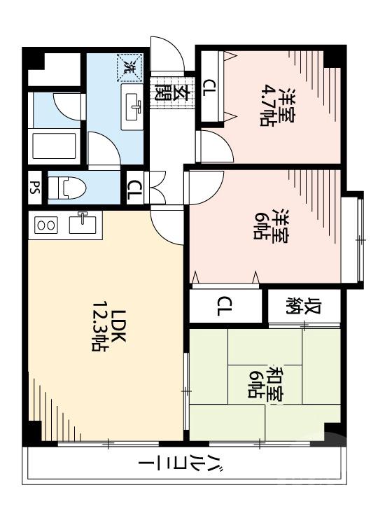 千里山東の完工年月(1997年3月)築の賃貸マンションの間取り
