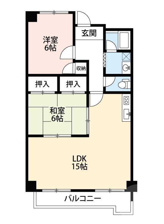 五月が丘南の完工年月(1988年3月)築の賃貸マンションの間取り