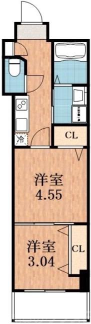 阪南町の完工年月(2022年3月)築の賃貸マンションの間取り