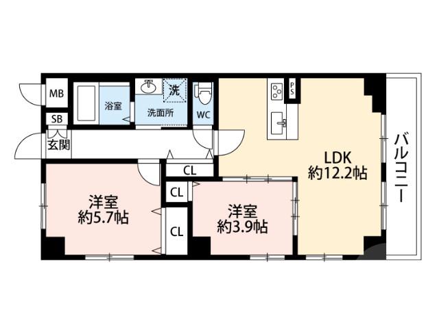 五月が丘南の完工年月(2014年7月)築の賃貸マンションの間取り