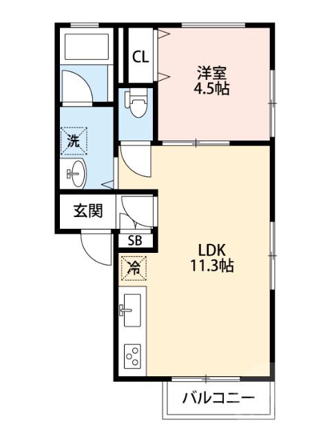 岸部中の完工年月(2015年1月)築の賃貸アパートの間取り