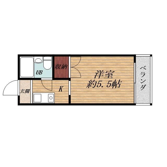 上山手町の完工年月(1988年7月)築の賃貸マンションの間取り