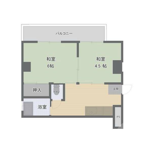 千里山西の完工年月(1975年9月)築の賃貸マンションの間取り