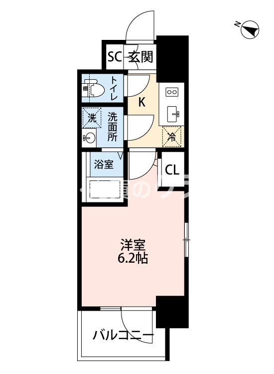 市岡の完工年月(2022年9月)築の賃貸マンションの間取り