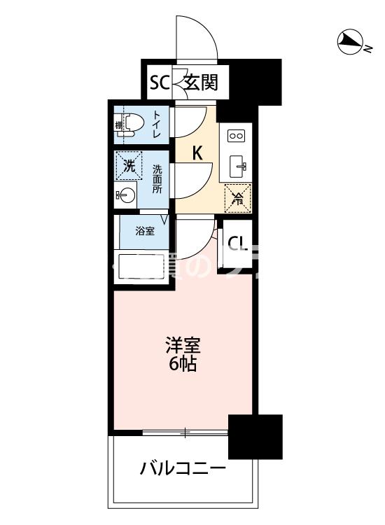 市岡の完工年月(2022年9月)築の賃貸マンションの間取り