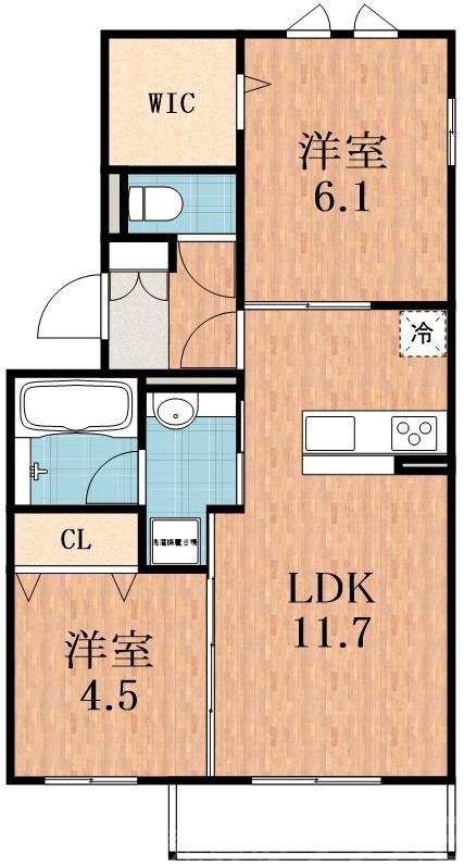 巽西の完工年月(2022年10月)築の賃貸アパートの間取り