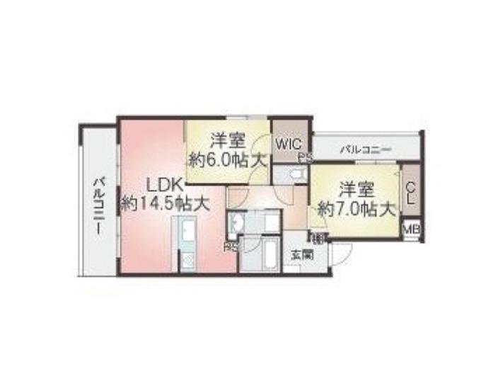 藤が丘町の完工年月(2014年6月)築の賃貸マンションの間取り