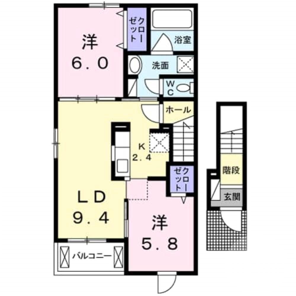 鳥飼西の完工年月(2017年8月)築の賃貸アパートの間取り
