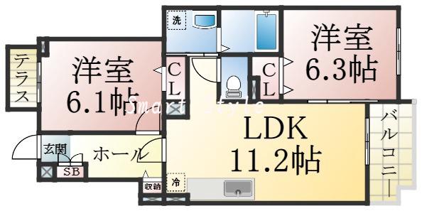 舞子坂ヒルズⅢの間取り