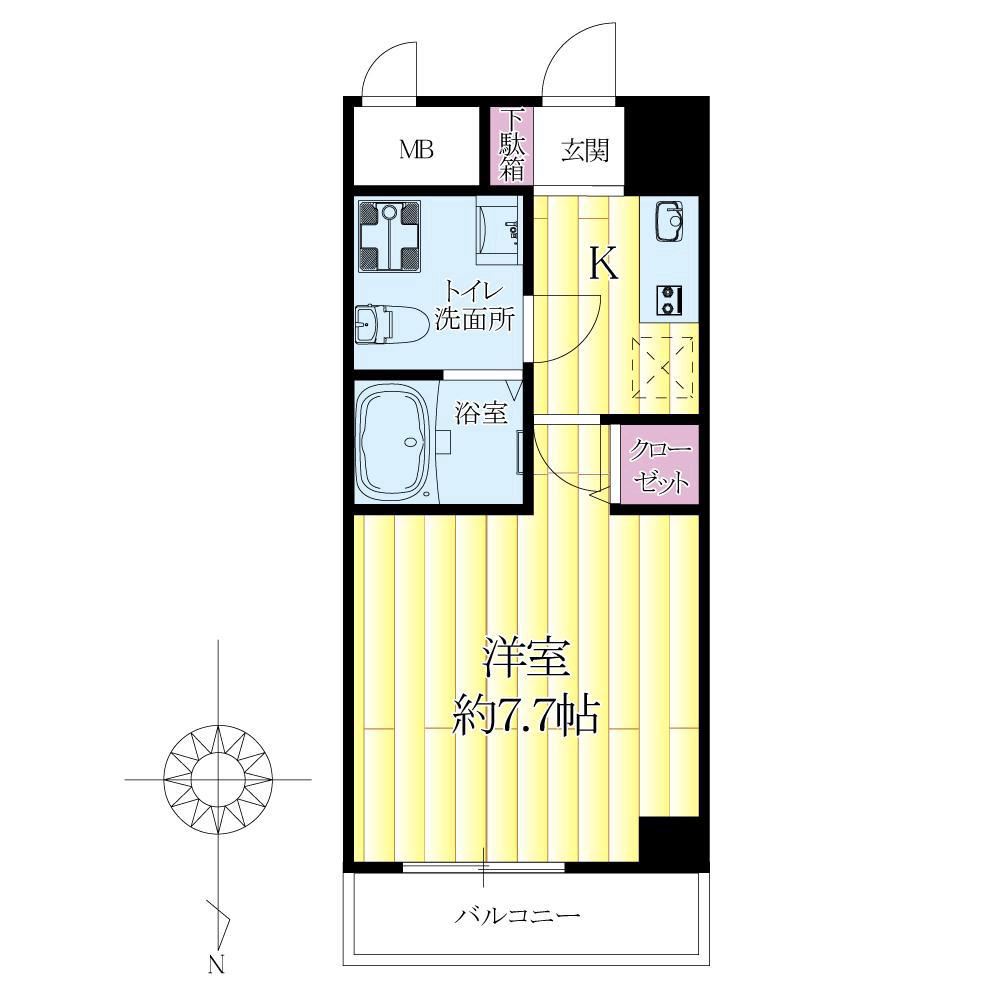 千里丘の完工年月(2013年1月)築の賃貸マンションの間取り