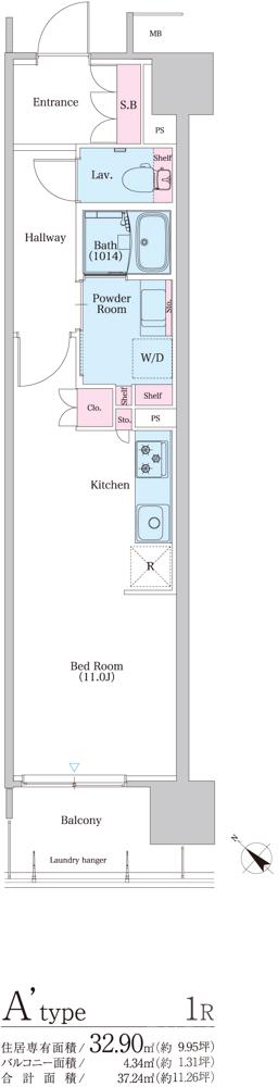 津雲台の完工年月(2020年9月)築の賃貸マンションの間取り