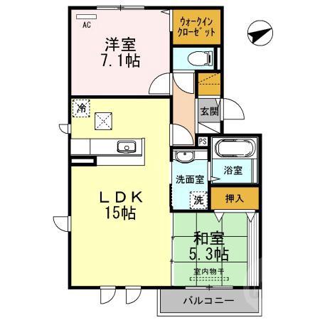 千里丘上の完工年月（2012年9月）築の賃貸アパートの間取り